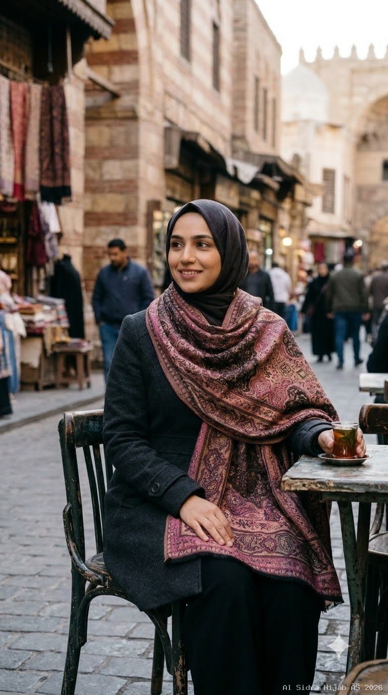 Pashmina shawl in Mauve & Charcoal