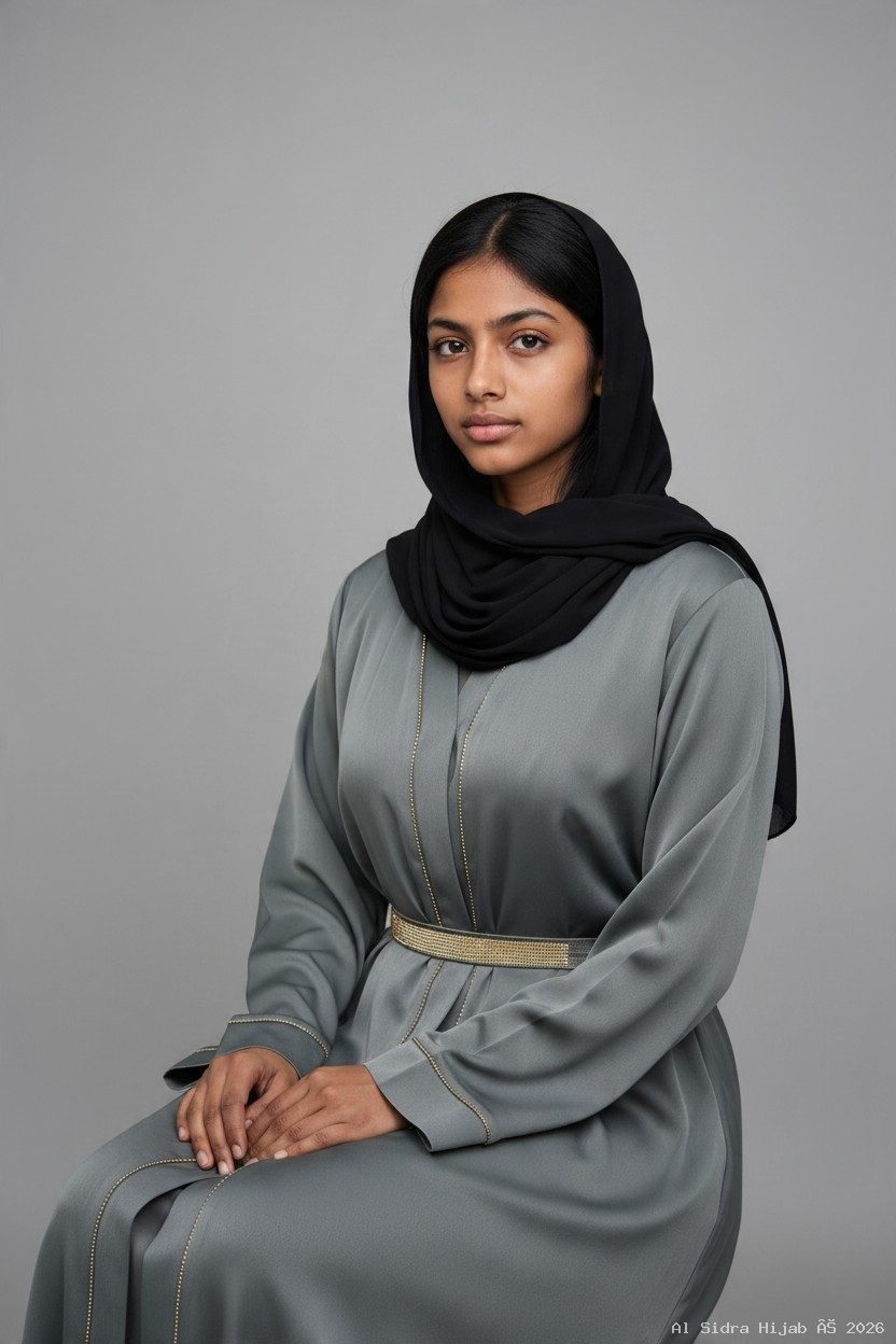 Tictok Fabric Belted Designer Abaya