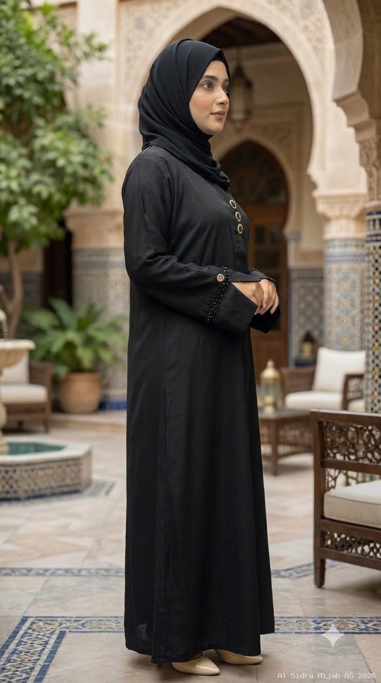 Elegant Front-Open TikTok Fabric Abaya Without Dupatta