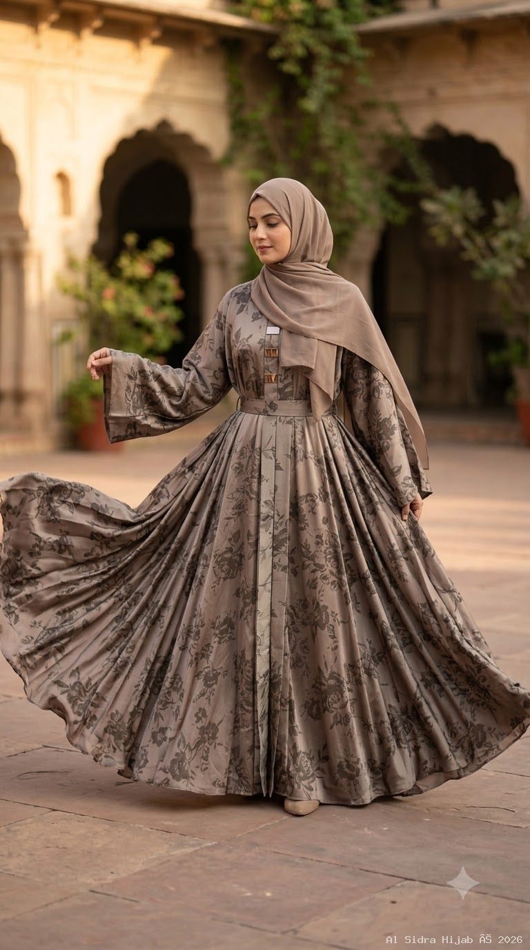 Premium Marble Print 200-Inch Flare Abaya