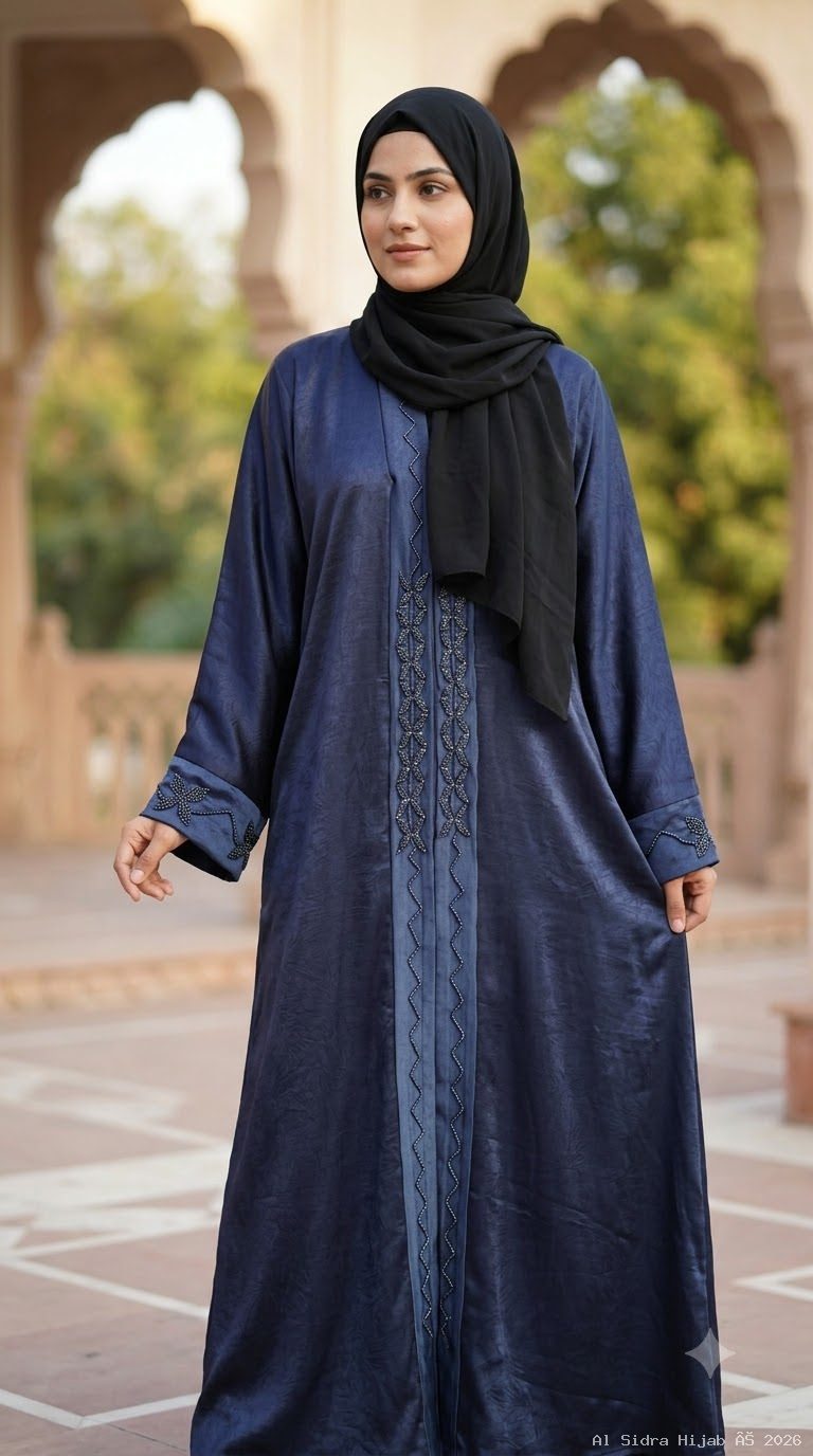 Imported Marble Shine Fabric Handwork Abaya