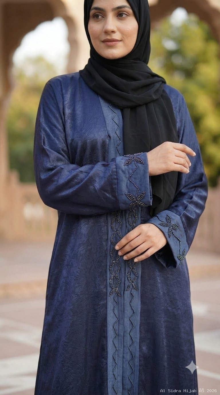 Imported Marble Shine Fabric Handwork Abaya