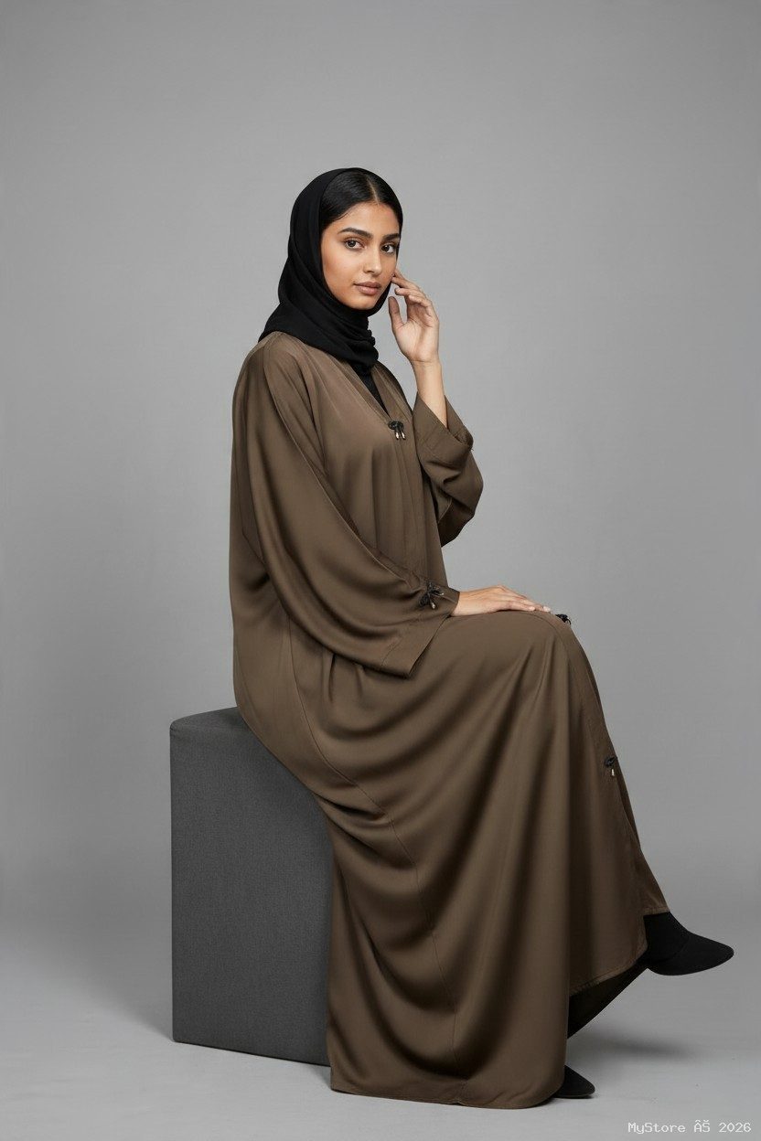 Premium Bow-Detail Abaya | Elegant Modest Wear